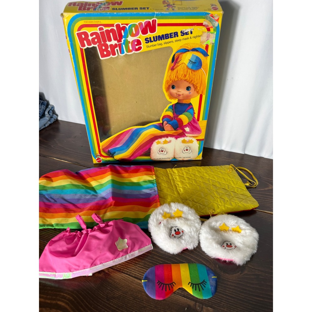Vintage 1983 Rainbow Brite Slumber Set Mattel 18" Doll Accessories Sleeping Bag
